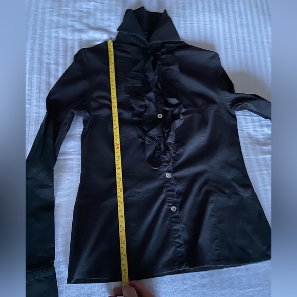 2/$25💙Women’s black French cuff long-sleeve shirt (Vtg) - Picture 7 of 14